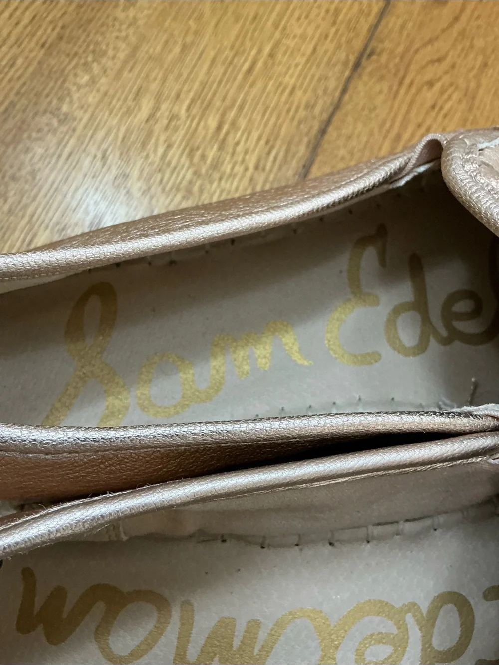 Woman’s Sam Edelman metallic rose gold woven leather Espidrille. Size 8.5.cute!
